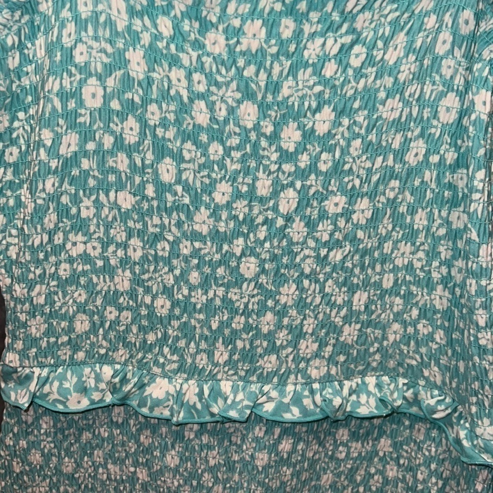 No Boundaries Juniors Fully Smocked Dress with Ruffles - Picture 2 of 4